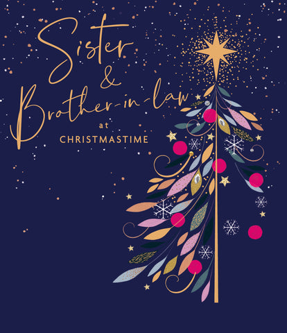 Sister and Brother-in-law Christmas card - Christmas sparkle