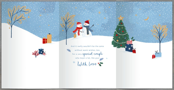 Daughter and Son in law Christmas card - cute snow couple