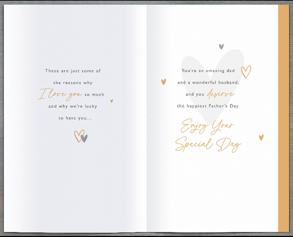 Husband Father’s Day card - modern hearts