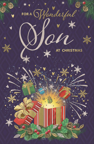 Son Christmas Card – Sentimental Verse, Large Greeting Card