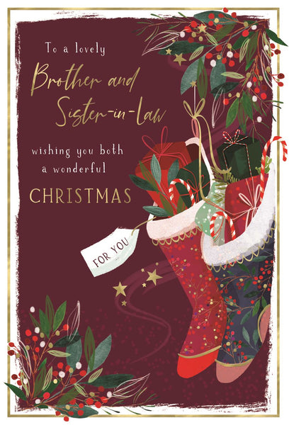 Brother and sister in law Christmas card- xmas stockings