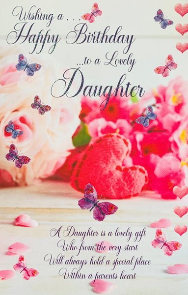 Daughter Birthday Card | Large Card | Traditional Floral Design | Sentimental Verse