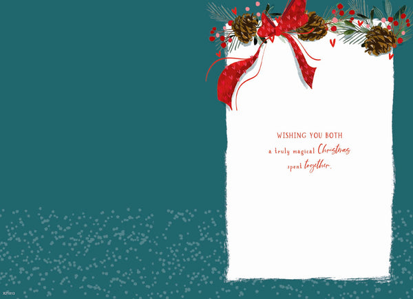 Daughter and boyfriend Christmas card - Xmas bauble