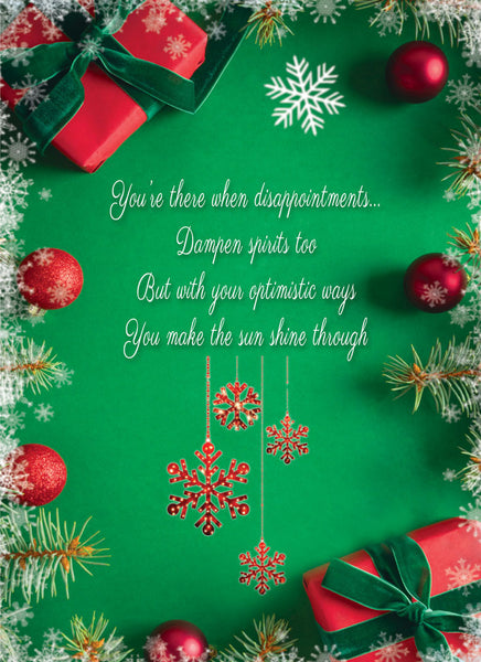 Man in my life Christmas card - sentimental verse