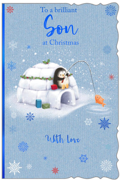 Son Christmas card - cute penguin