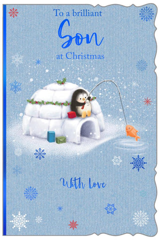 Son Christmas card - cute penguin