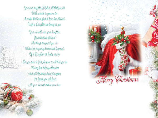 Daughter Christmas card - Sentimental verse