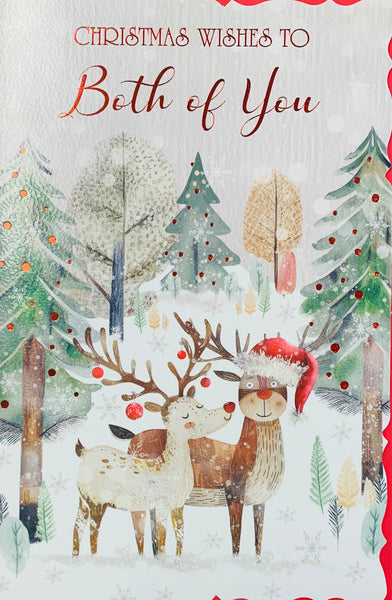 Both of you Christmas card - Xmas reindeers