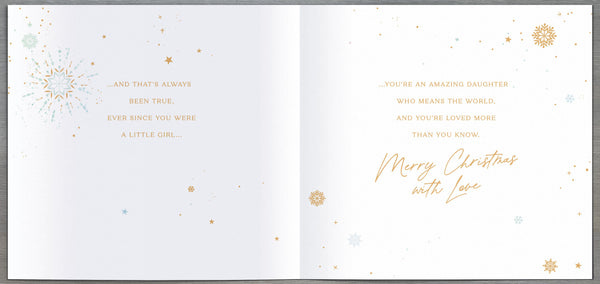 Daughter Christmas card - magical snowflakes