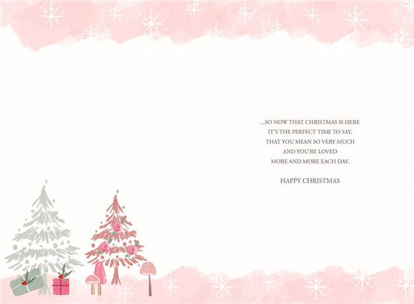 Granddaughter Christmas Card | Cute Winter Woodland  Design