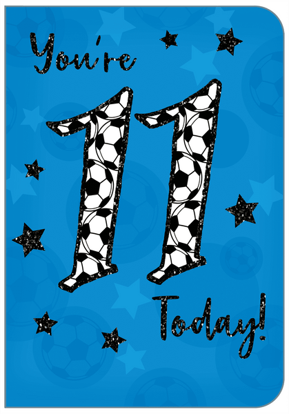 Age 11 birthday card - football