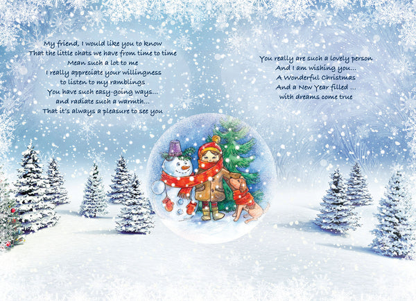 Friend Christmas card- Thoughtful verse