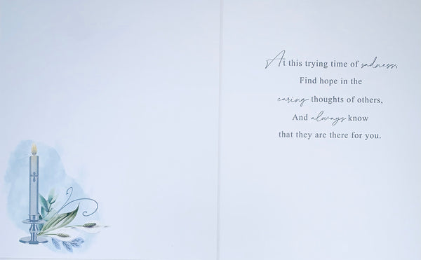 Sympathy card - lit candle
