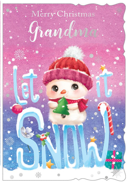 Grandma Christmas card - cute snowman