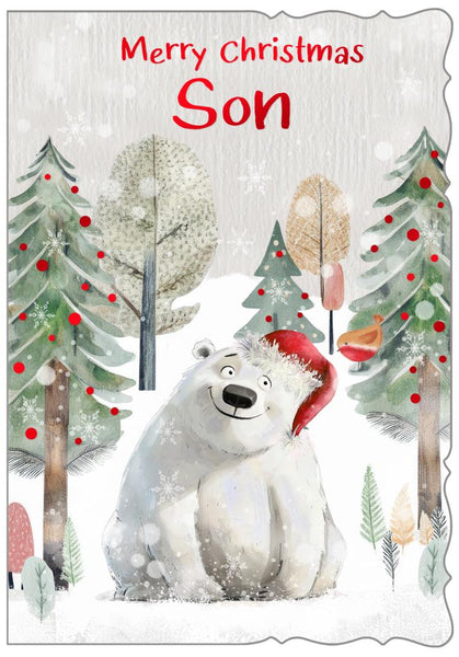 Son Christmas card - cute polar bear