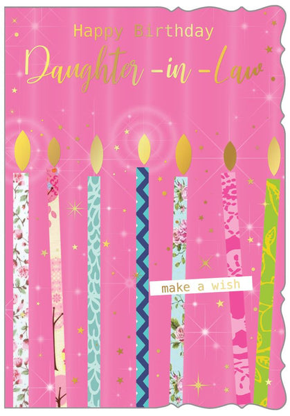 Daughter in law birthday card - candles