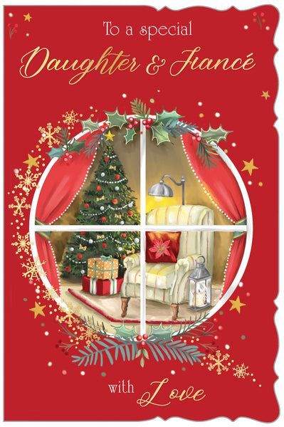 Daughter and Fiancé Christmas card - festive home