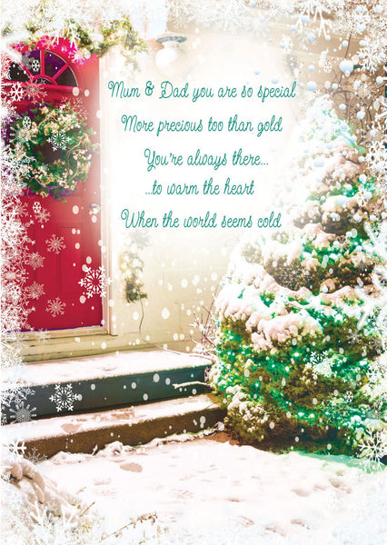 Mum and Dad Christmas card - sentimental verse