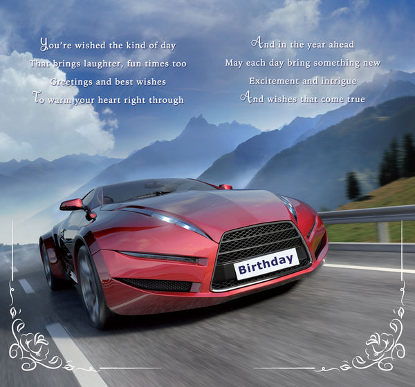 Male birthday card - long verse