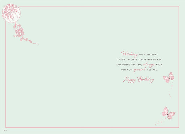 Someone Special birthday card - balloons and butterflies