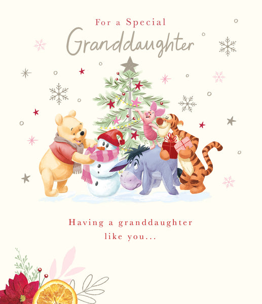 Granddaughter Christmas card- Winnie the Pooh