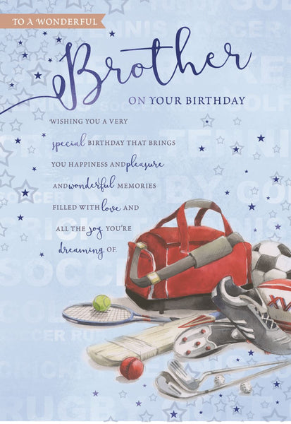 Brother birthday card - sport