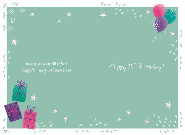 18th birthday card - birthday sparkles