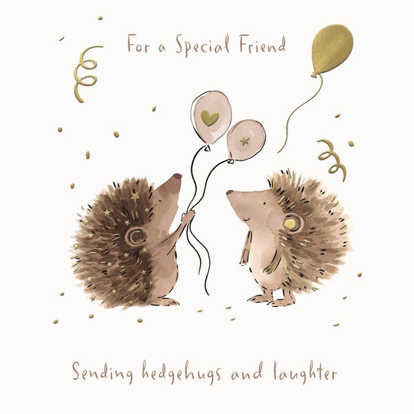 Friend birthday card - cute hedgehogs