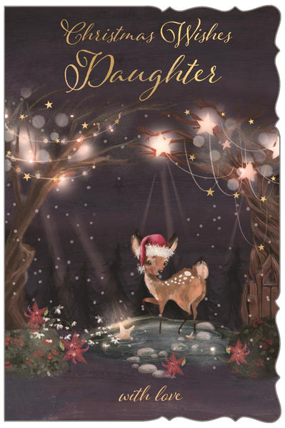 Daughter Christmas card - cute reindeer