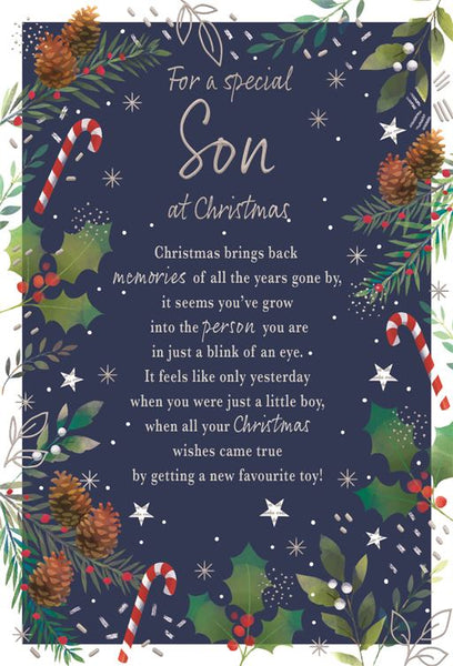 Son Christmas card- Sentimental verse