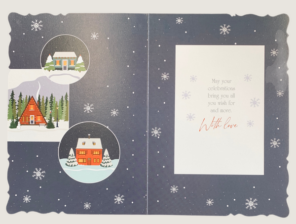Neighbours Christmas card - snowy village