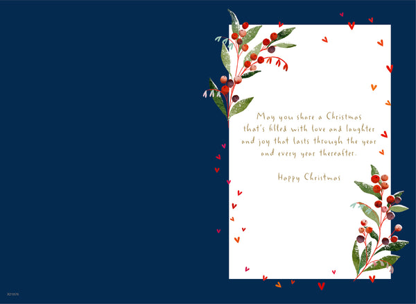 Grandson and partner Christmas card- cute snow couple
