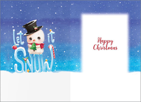 Grandson Christmas card- cute snowman