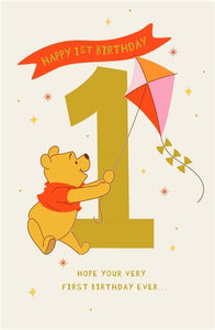 Age 1 Winnie the Pooh birthday card