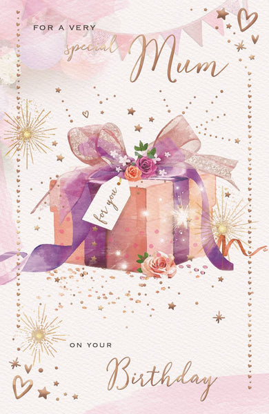 Mum birthday card- flowers and gift