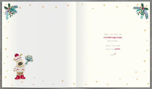 Grandma Christmas card- Boofle with flowers