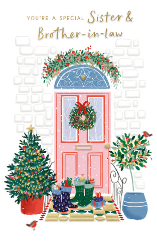 Sister and Brother in law Christmas card- traditional festive home