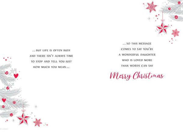 Daughter Christmas card - modern sparkles