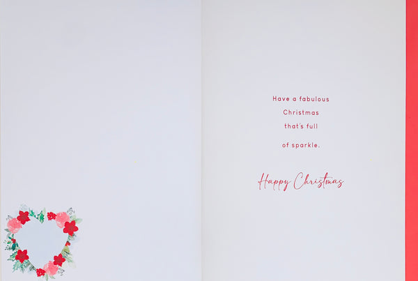Grandma Christmas card - festive flowers