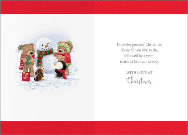 Brother and Sister-in-law Christmas card - cute Xmas bears