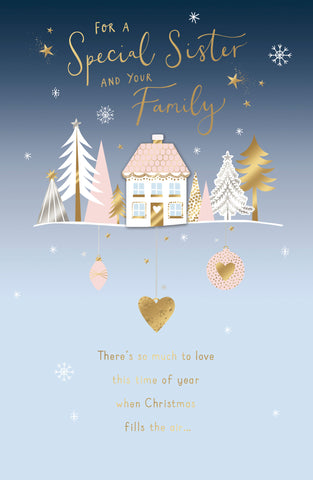 Sister and family Christmas card