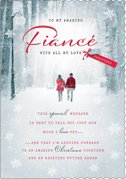 Fiancé Christmas card - romantic walk