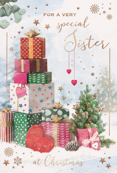 Sister Christmas card- Xmas gifts