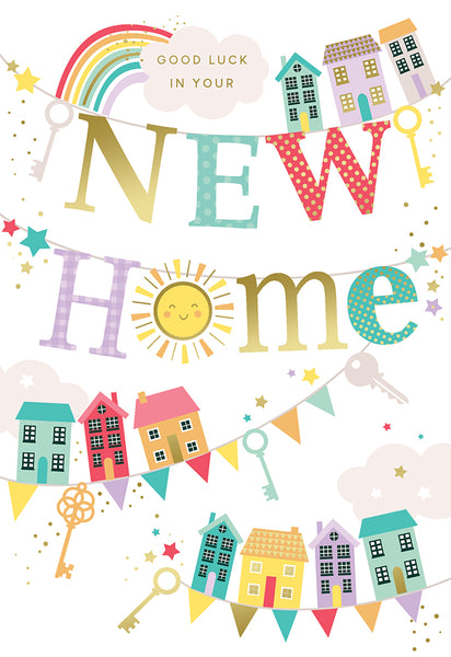 New home card - colourful houses