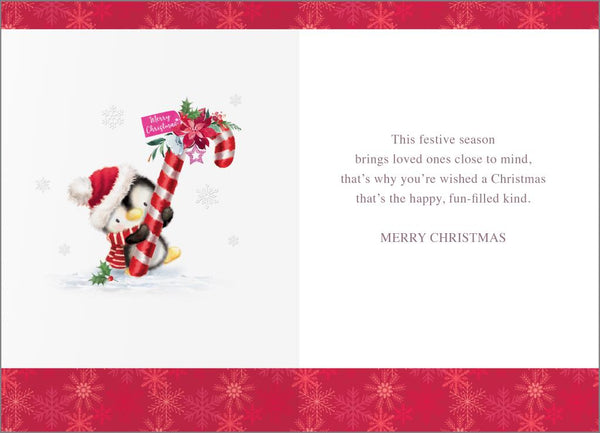 Daughter Christmas card - cute penguin
