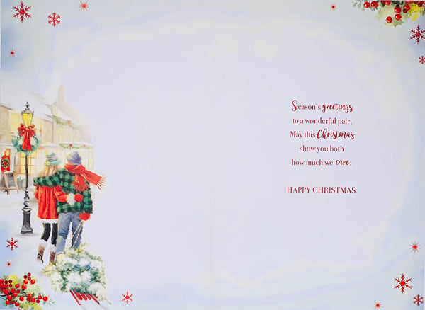 Son and Daughter-in-law Christmas card - winter walk
