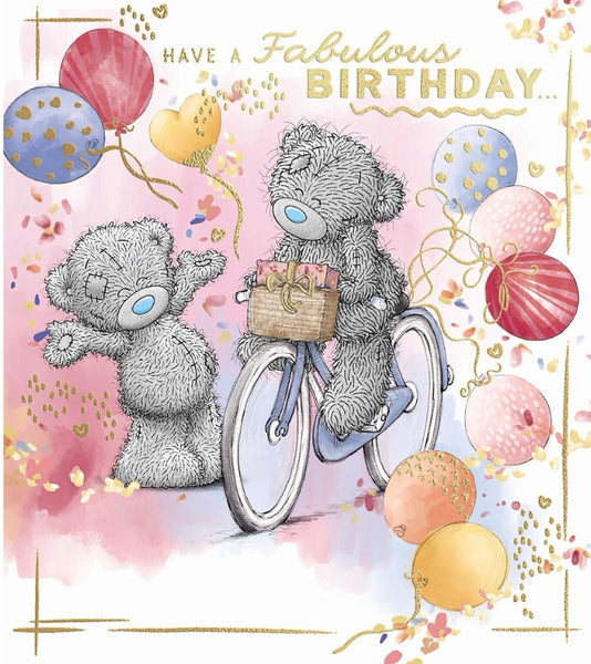 Me to you general birthday card - bicycle and birthday balloons