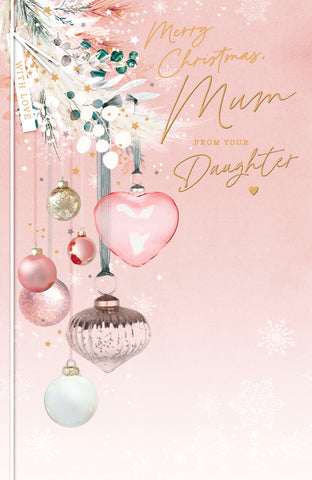 Mum luxury Christmas card - from your daughter