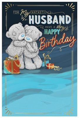 Me to you Husband birthday card - bear cuddles