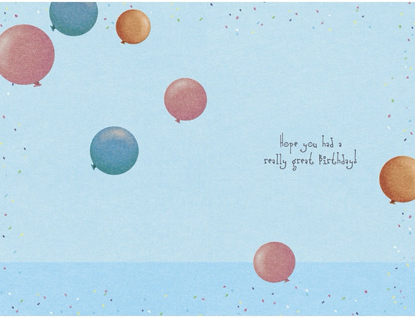 Belated birthday card - relaxing sloth